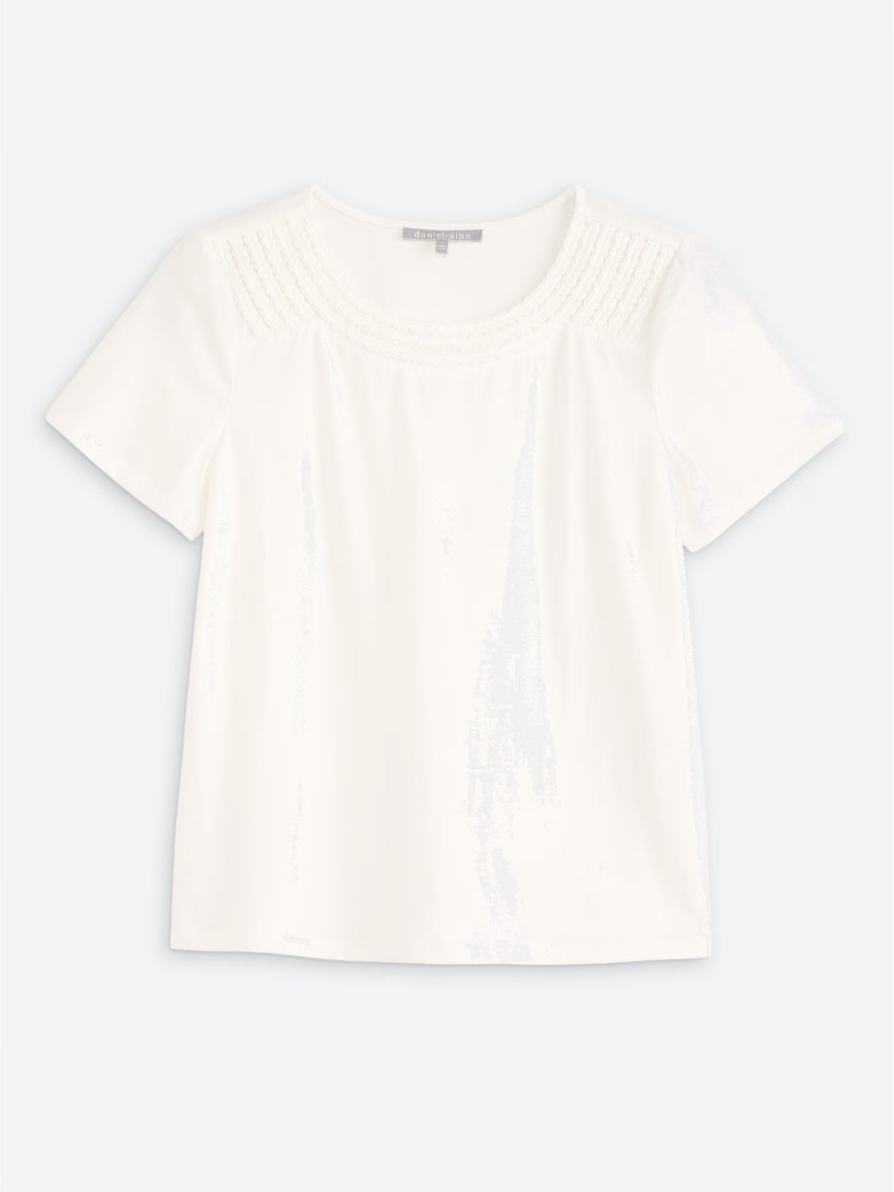 Short-Sleeve Knit Yoke Top
